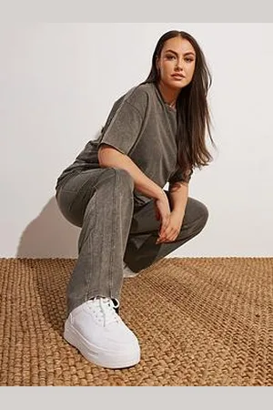 Yours Curve Acid Wash Wide Leg Jogger