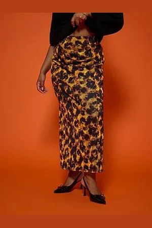 Yours Curve Tortoise Shell Mesh Skirt