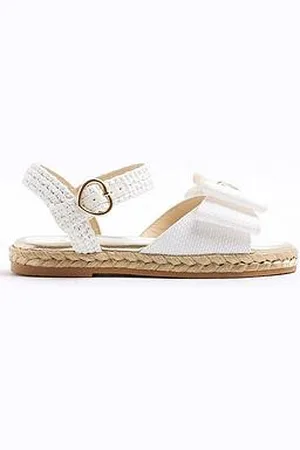 River Island Older Girl Raffia Bow Sandals
