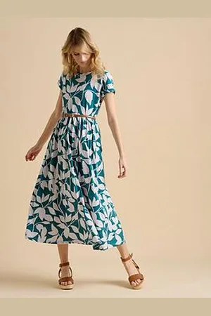 Brakeburn Woodland Leaves Maxi Jersey Dress