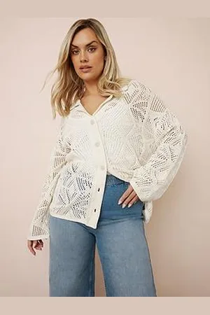 Yours Curve Collar Crochet Cardigan