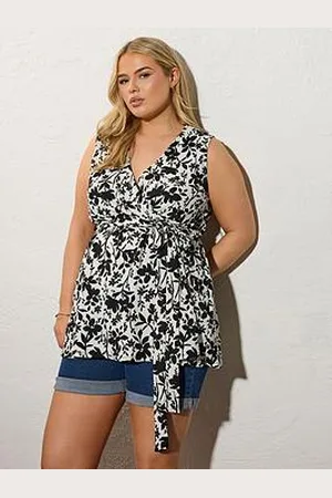 Yours Curve Sleeveless Wrap Top