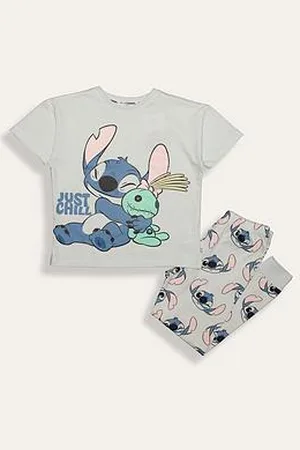 Brand Threads Stitch Girls Long Leg Pyjama Set