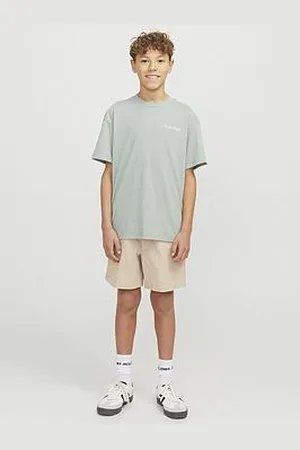 JACK & JONES Boys Jaiden Hybrid Jogger Shorts - Beige