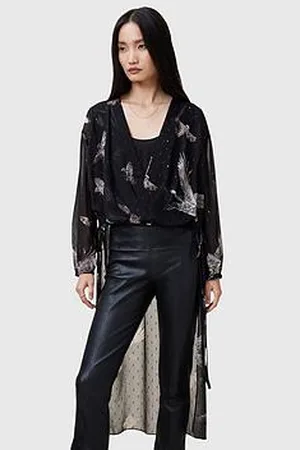 AllSaints Avala Printed Draped Top