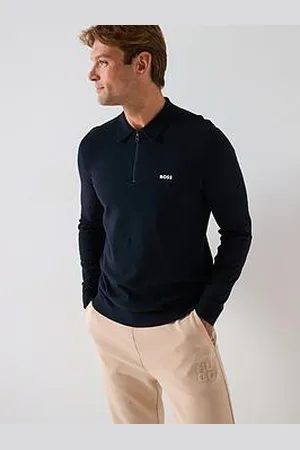 HUGO BOSS Momentum Lite 1/4 Zip Cotton Knitted Jumper