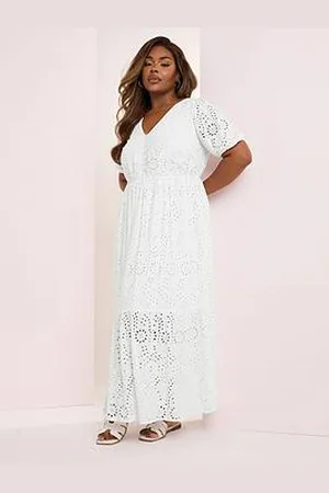 Yours Curve Broderie Tea Dress