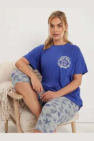 Yours Curve Shell Yeah Sleeptee Crop Pyjama Set
