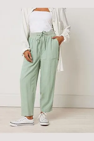 M&Co Petite Linen Crop Jogger