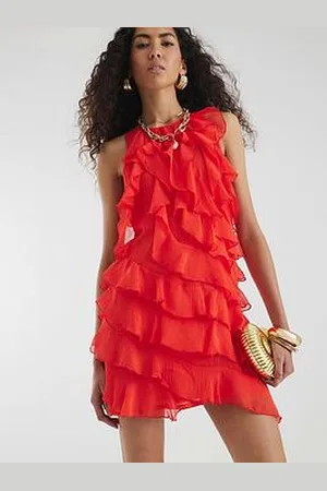 River Island Sleeveless Ruffle Mini Dress