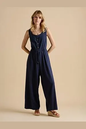 Brakeburn Embroidery Drawstring Tie Jumpsuit