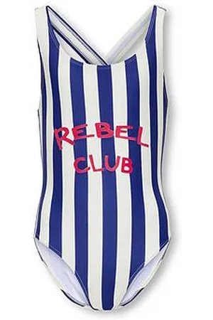 ONLY Girl Stripe Rebel Swimsuit - Mazarine Blue