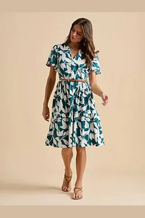 Brakeburn Woodland Leaves Knee Length Dress