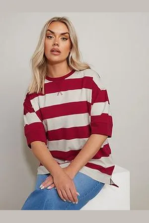 Yours Curve Rib Stripe Top