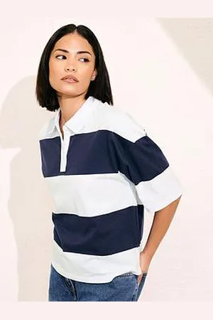 PixieGirl Petite Short Sleeve Stripe Rugby Shirt