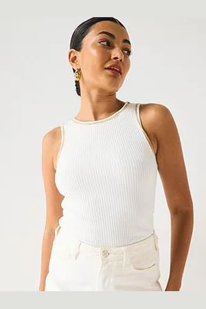 Very Lurex Trim Rib Vest