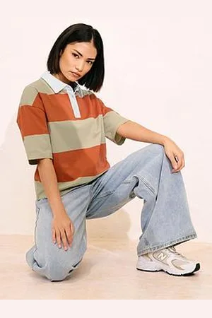 PixieGirl Petite Short Sleeve Stripe Rugby Shirt