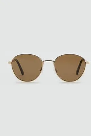 MANGO Round Metal Frame Sunglasses