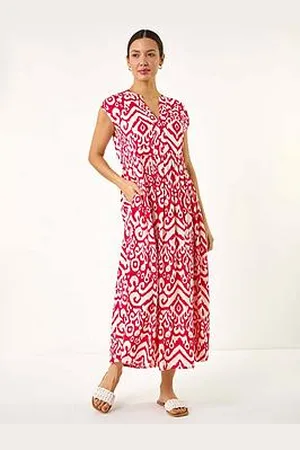 Roman Aztec Print Midi Smock Dress