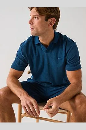 HUGO BOSS Pe Towelling Polo Shirt-Dark Blue