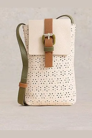 White Stuff Clara Buckle Leather Phone Bag