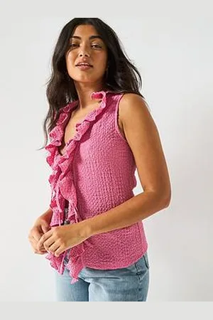 Very Ruffle Tie Front Top
