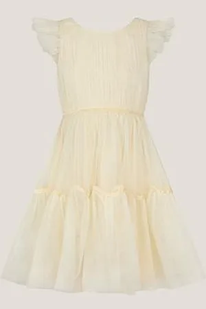 Monsoon Girls Charlize Tulle Dress - Champagne