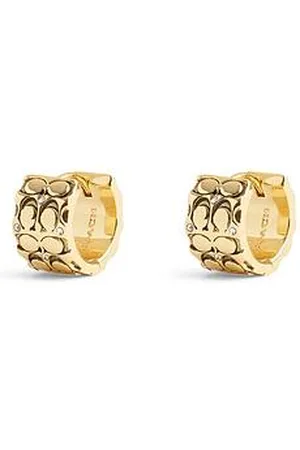 Coach Signature Quilted Huggie Earrings