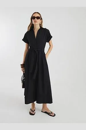 River Island Short Sleeve Midi Shirt Dress