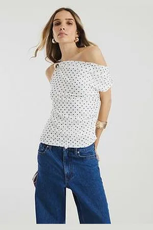 River Island Mesh Sleeveless Polka Dot Mesh Top