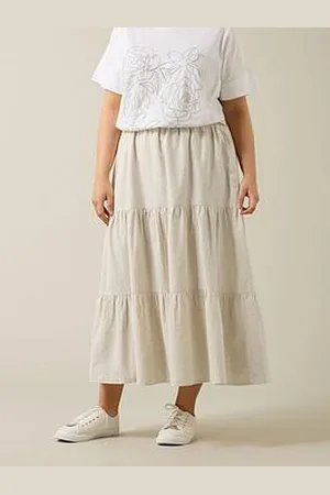 Evans Linen Tiered Skirt