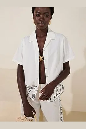 Very Border Print Short Sleeved Beach Shirt