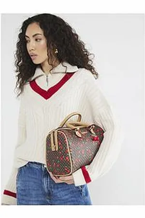 River Island Faux Leather Cherry Bowler Bag