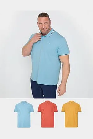 BAD RHINO 3 Pack Tipped Pique Polo Shirts