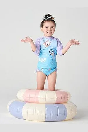 Brand Threads Girls Bluey Swim Set