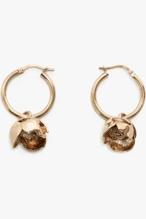 Victoria Beckham Exclusive Camellia Flower Hoop Earrings In Gold