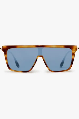 Victoria Beckham Rectangular Shield Sunglasses In Tortoise