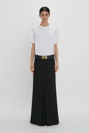 Victoria Beckham Floor-Length Box Pleat Skirt In 4