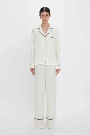 Victoria Beckham VB Monogram Pyjama Sleep Set In XS