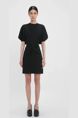 Victoria Beckham Gathered Waist Mini Dress In 14
