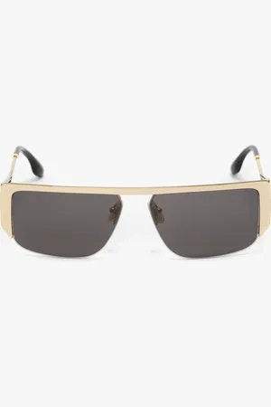 Victoria Beckham Flat Top Rectangular Sunglasses In -Grey