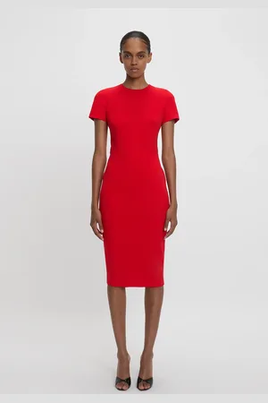 Victoria Beckham Fitted T-shirt Dress In Bright 10