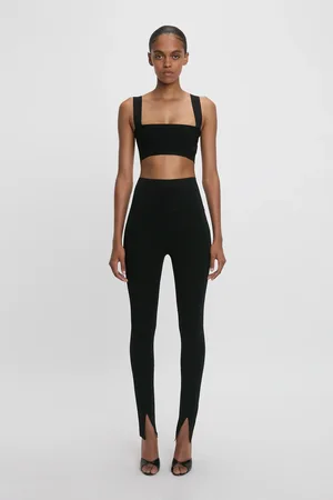 Victoria Beckham Split Front Leggings In 8