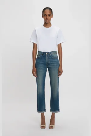 Victoria Beckham Victoria Relaxed Jean In Mid Blue 27