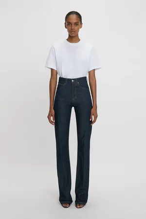 Victoria Beckham Julia High Waisted Jean In Indigo Rinse 27