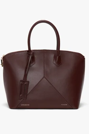 Victoria Beckham Victoria Top Handle Bag In Burgundy Leather