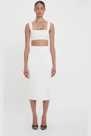 Victoria Beckham Fitted Midi Skirt In 14