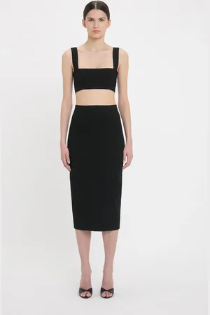 Victoria Beckham Fitted Midi Skirt In 14