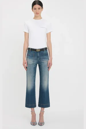 Victoria Beckham Fitted Shrunken Logo T-Shirt In M