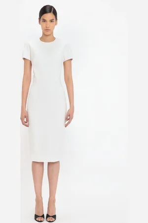 Victoria Beckham Fitted T-Shirt Dress In Ivory 4